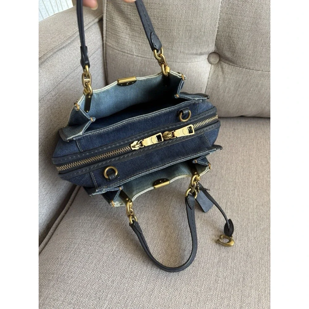 Coach Mini Dreamer 21 Denim ColorBlock  Satchel Crossbody Bag EUC